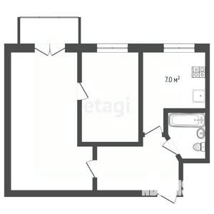 2-к квартира, вторичка, 43м2, 5/5 этаж