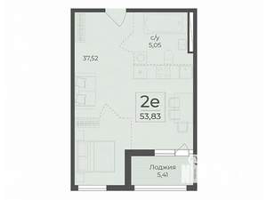 Студия квартира, вторичка, 57м2, 2/15 этаж