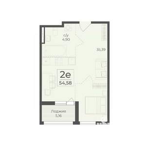 2-к квартира, вторичка, 55м2, 12/18 этаж