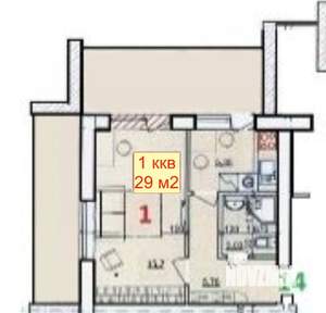 Студия квартира, вторичка, 29м2, 4/8 этаж