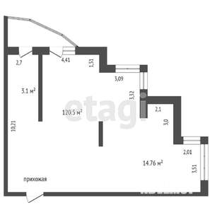 3-к квартира, вторичка, 129м2, 12/14 этаж