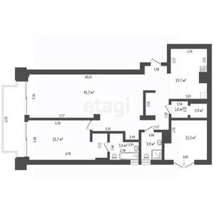 3-к квартира, вторичка, 116м2, 1/4 этаж