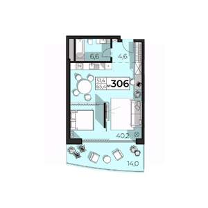 1-к квартира, строящийся дом, 65м2, 3/6 этаж