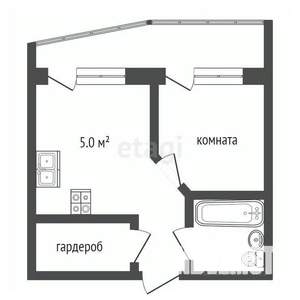 1-к квартира, вторичка, 32м2, 8/8 этаж