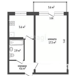 1-к квартира, вторичка, 34м2, 5/5 этаж