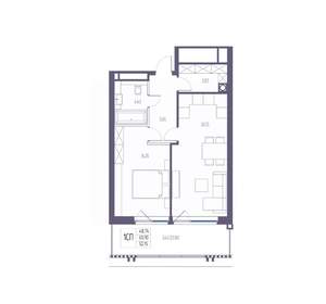 1-к квартира, вторичка, 60м2, 7/8 этаж