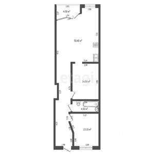 2-к квартира, вторичка, 90м2, 2/6 этаж