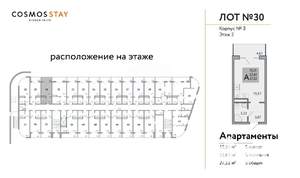 1-к квартира, строящийся дом, 27м2, 2/3 этаж