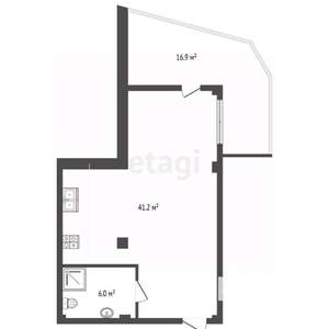 1-к квартира, вторичка, 64м2, 4/8 этаж