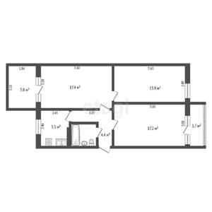 2-к квартира, вторичка, 43м2, 2/5 этаж