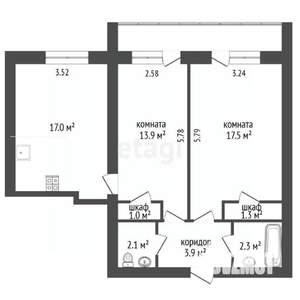 2-к квартира, вторичка, 60м2, 2/4 этаж