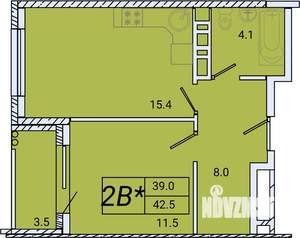 1-к квартира, вторичка, 43м2, 6/8 этаж
