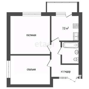 2-к квартира, вторичка, 45м2, 2/5 этаж