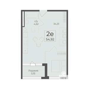 2-к квартира, вторичка, 55м2, 3/15 этаж