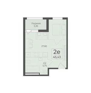 1-к квартира, вторичка, 45м2, 4/18 этаж