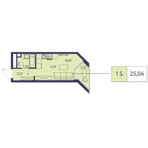 Студия квартира, строящийся дом, 25м2, 15/20 этаж