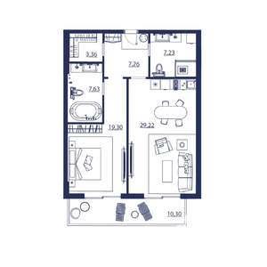 2-к квартира, вторичка, 84м2, 4/8 этаж