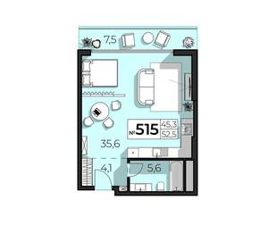 2-к квартира, вторичка, 53м2, 5/6 этаж