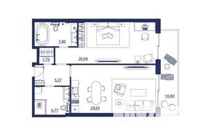2-к квартира, вторичка, 87м2, 2/8 этаж
