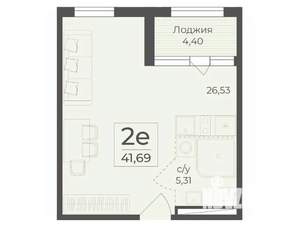 2-к квартира, вторичка, 42м2, 6/7 этаж