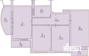 3-к квартира, вторичка, 95м2, 1/3 этаж