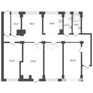 4-к квартира, вторичка, 126м2, 1/5 этаж
