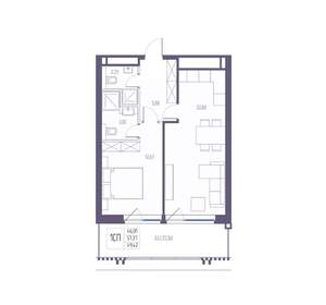 1-к квартира, вторичка, 57м2, 7/8 этаж