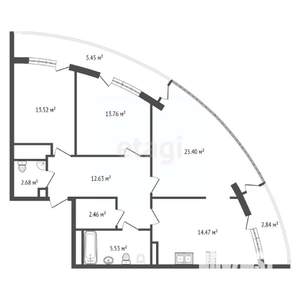 3-к квартира, вторичка, 110м2, 12/20 этаж