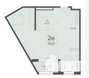 2-к квартира, вторичка, 73м2, 2/14 этаж