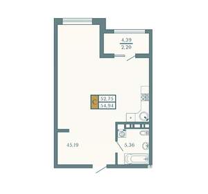 Студия квартира, вторичка, 55м2, 9/9 этаж