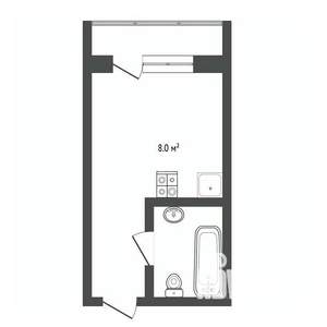 Студия квартира, вторичка, 30м2, 3/3 этаж