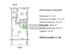 2-к квартира, вторичка, 77м2, 2/4 этаж