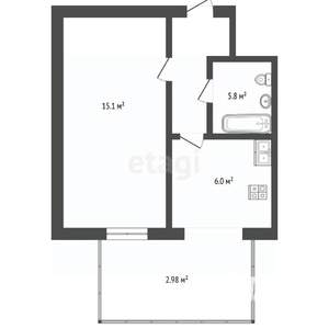 1-к квартира, вторичка, 39м2, 4/5 этаж