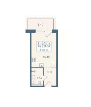 Студия квартира, вторичка, 29м2, 4/8 этаж