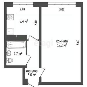 1-к квартира, вторичка, 30м2, 1/5 этаж