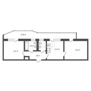 2-к квартира, вторичка, 90м2, 4/4 этаж