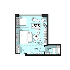 2-к квартира, вторичка, 51м2, 3/6 этаж