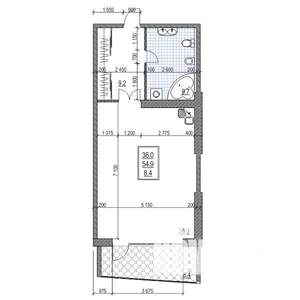 1-к квартира, вторичка, 63м2, 3/15 этаж