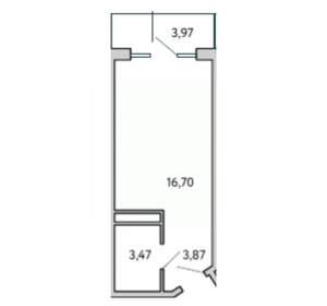Студия квартира, вторичка, 28м2, 4/10 этаж