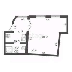 1-к квартира, вторичка, 20м2, 1/1 этаж