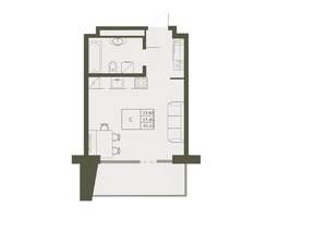 Студия квартира, вторичка, 35м2, 8/22 этаж