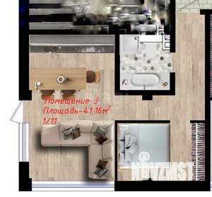 1-к квартира, вторичка, 41м2, 1/3 этаж