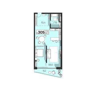 2-к квартира, строящийся дом, 86м2, 3/6 этаж