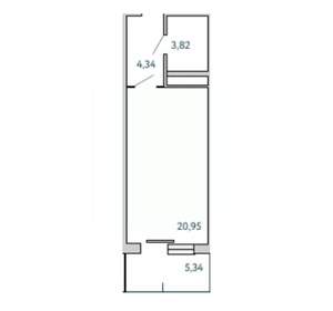 1-к квартира, вторичка, 34м2, 4/10 этаж