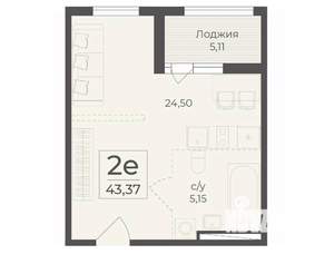 2-к квартира, вторичка, 43м2, 11/15 этаж