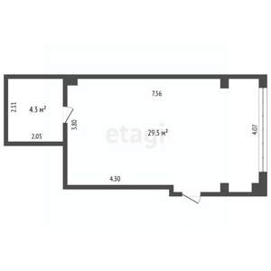 Студия квартира, вторичка, 33м2, 3/7 этаж