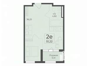Студия квартира, вторичка, 51м2, 4/15 этаж