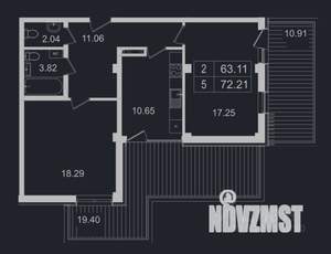 2-к квартира, вторичка, 72м2, 1/8 этаж