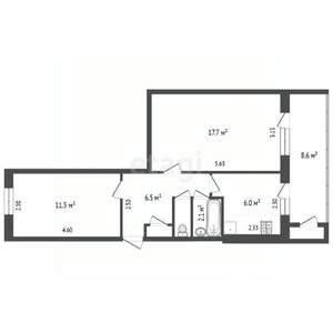 2-к квартира, вторичка, 52м2, 2/5 этаж