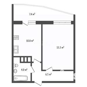 1-к квартира, вторичка, 37м2, 5/9 этаж